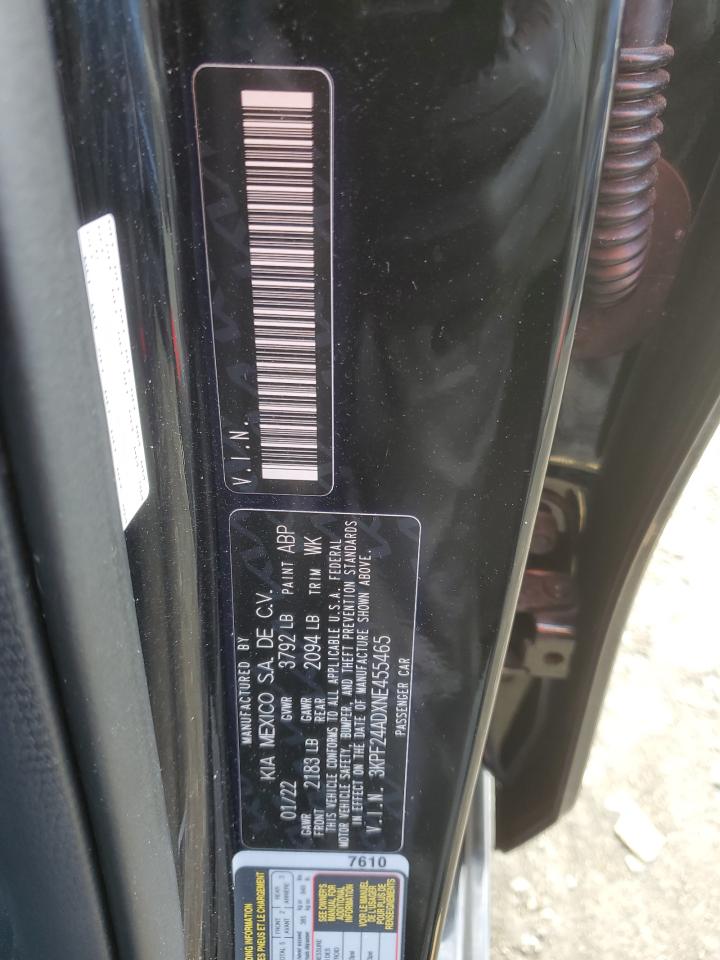 2022 KIA FORTE FE VIN:3KPF24ADXNE455465