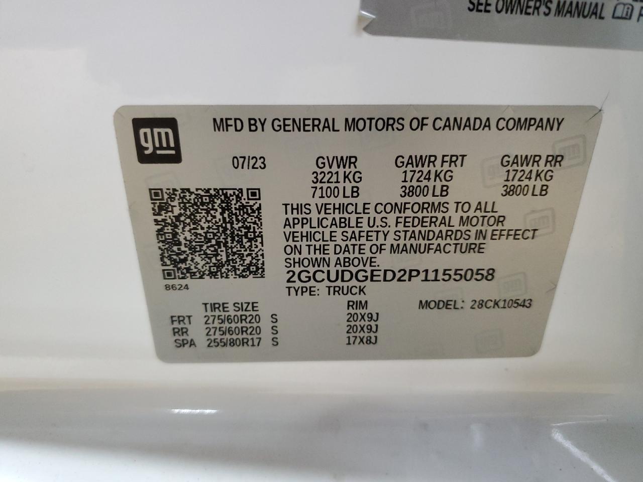 2023 CHEVROLET SILVERADO K1500 LTZ VIN:2GCUDGED2P1155058