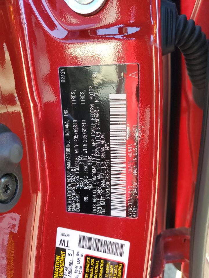 2024 TOYOTA HIGHLANDER LE VIN:5TDKDRBH5RS547134