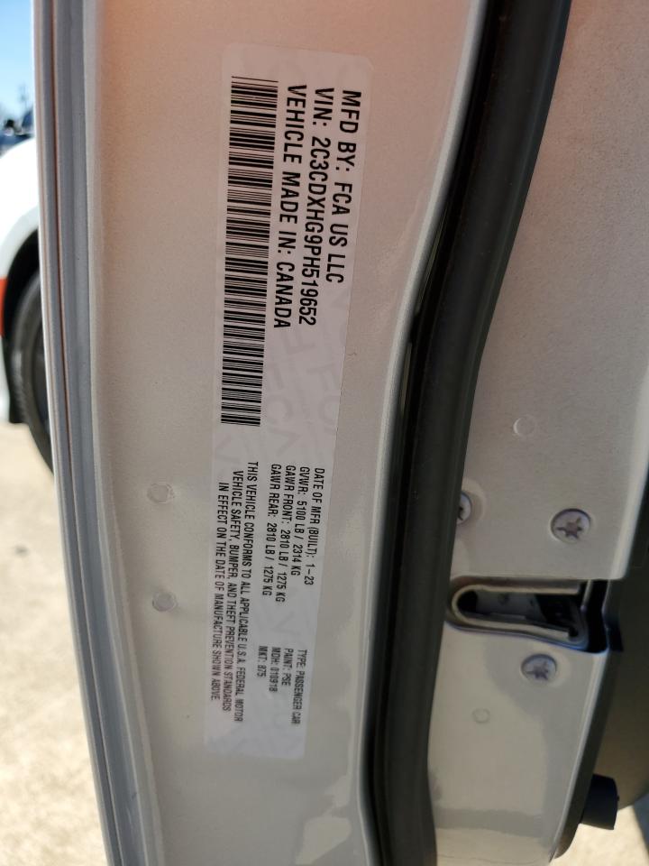 2023 DODGE CHARGER GT VIN:2C3CDXHG9PH519652