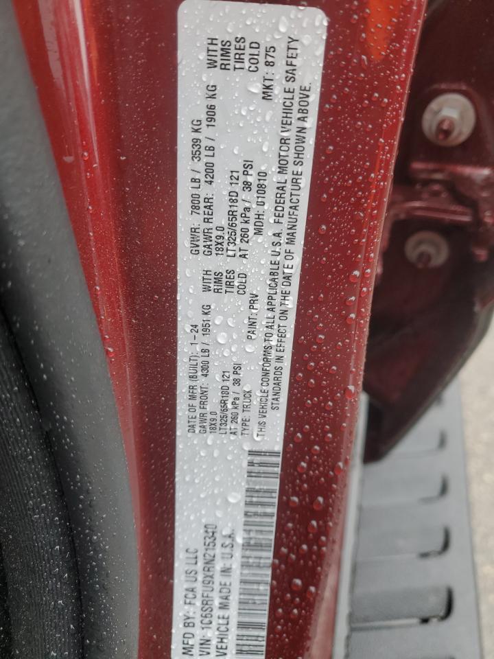 2024 RAM 1500 TRX VIN:1C6SRFU9XRN215340