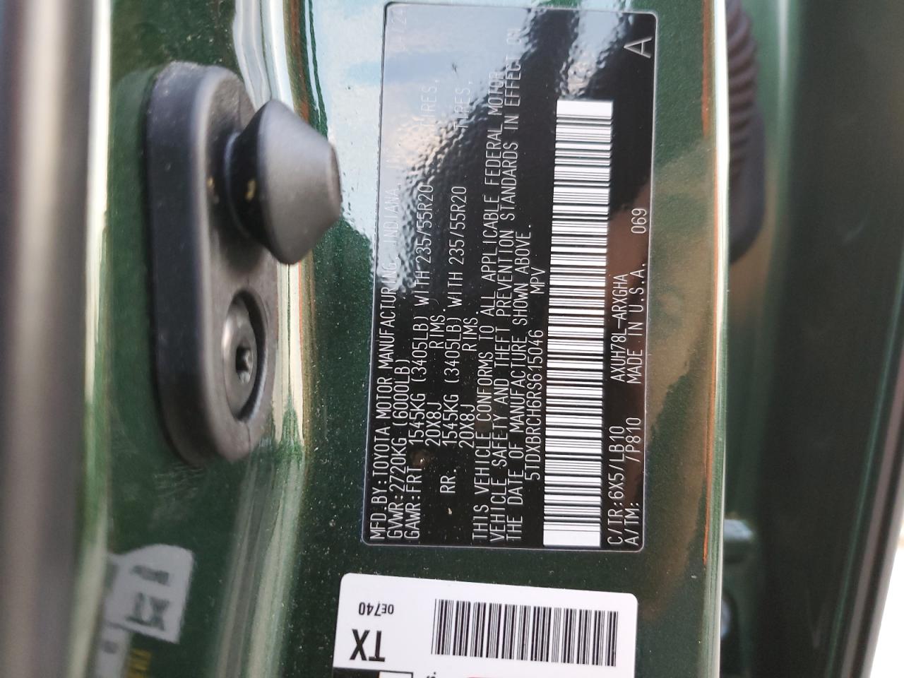 2024 TOYOTA HIGHLANDER HYBRID LIMITED VIN:5TDXBRCH6RS615046