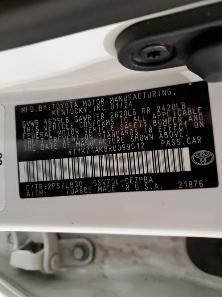 2024 TOYOTA CAMRY TRD VIN:4T1KZ1AK8RU099012