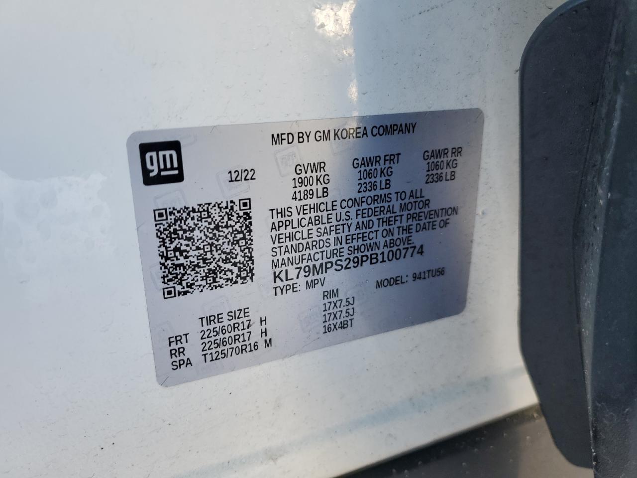 2023 CHEVROLET TRAILBLAZER LT VIN:KL79MPS29PB100774