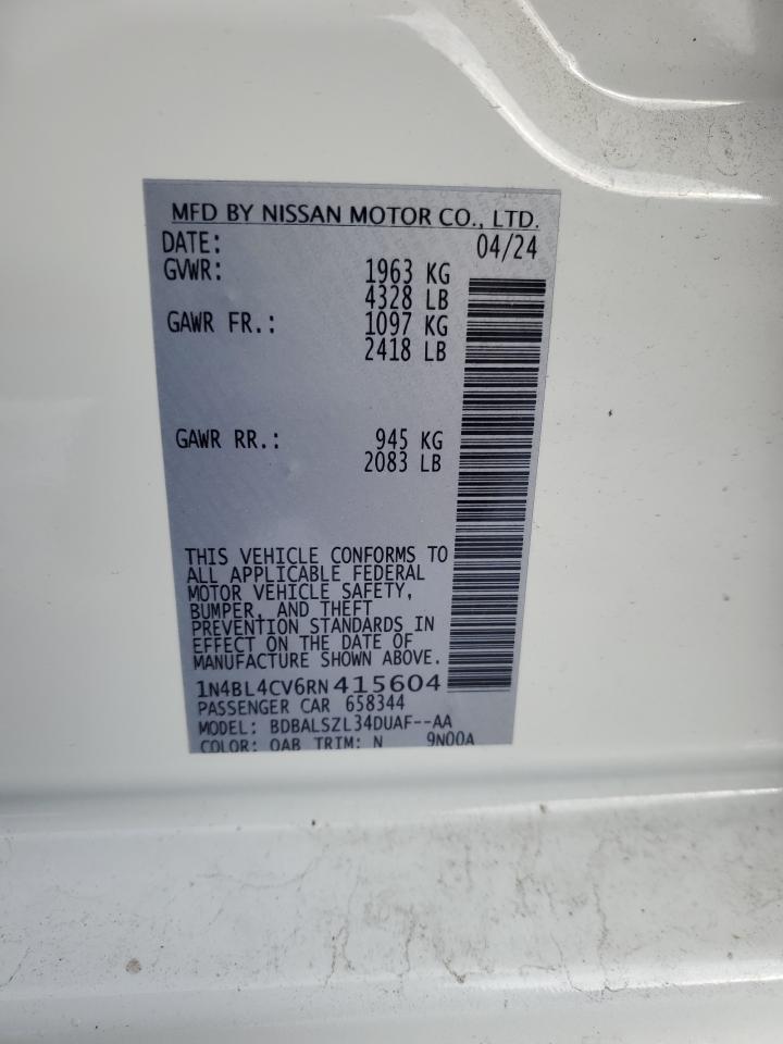 2024 NISSAN ALTIMA SR VIN:5GAKRCED6CJ312982