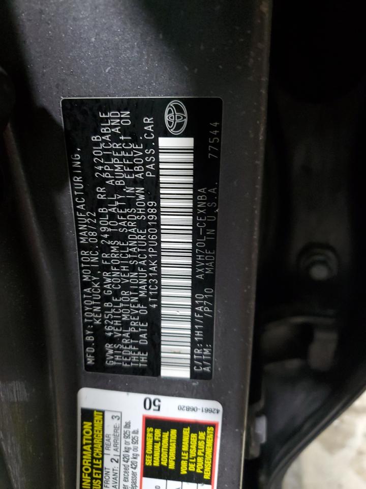 2023 TOYOTA CAMRY LE VIN:4T1C31AK1PU601989