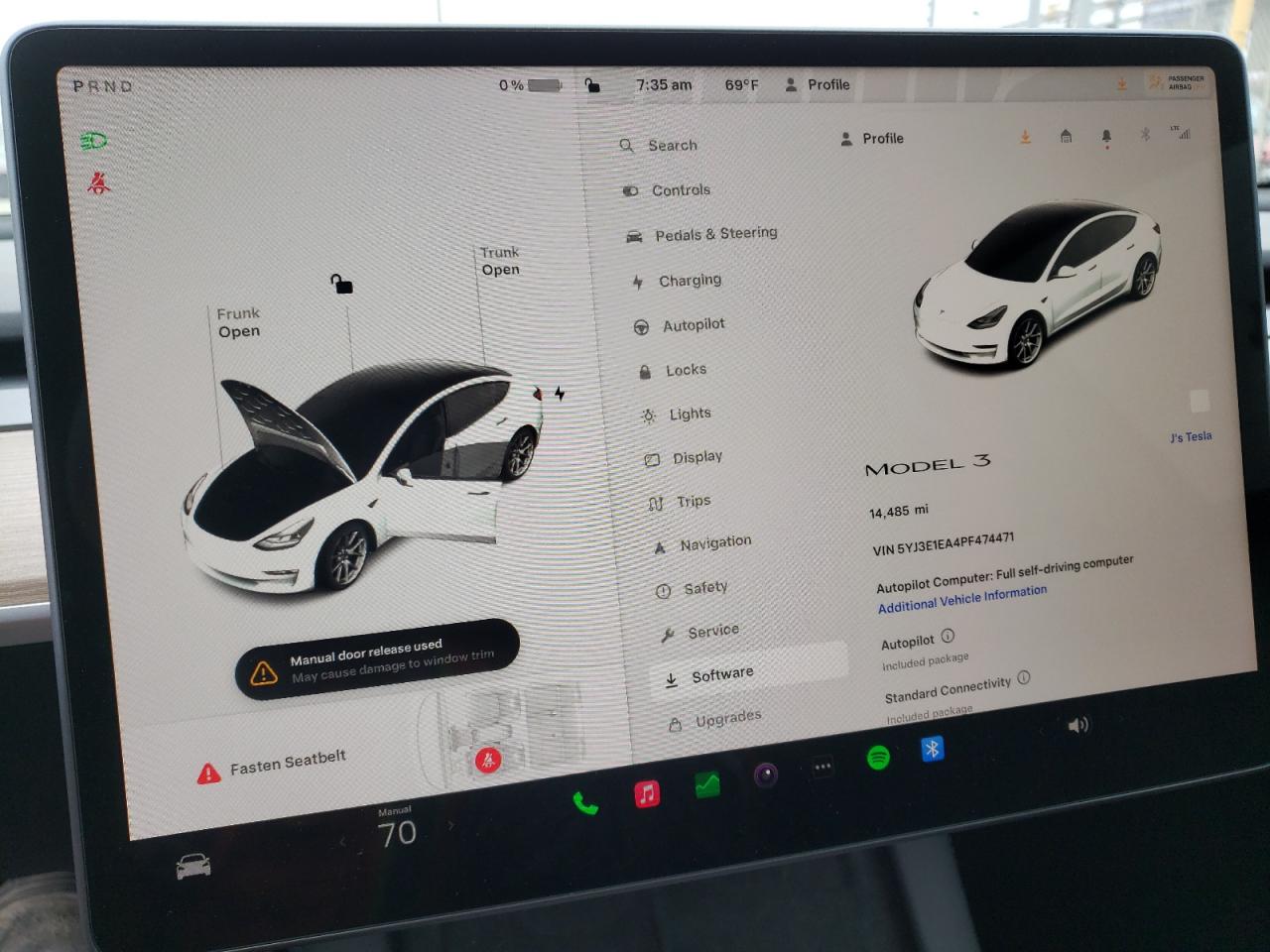 2023 TESLA MODEL 3  VIN:5YJ3E1EA4PF474471