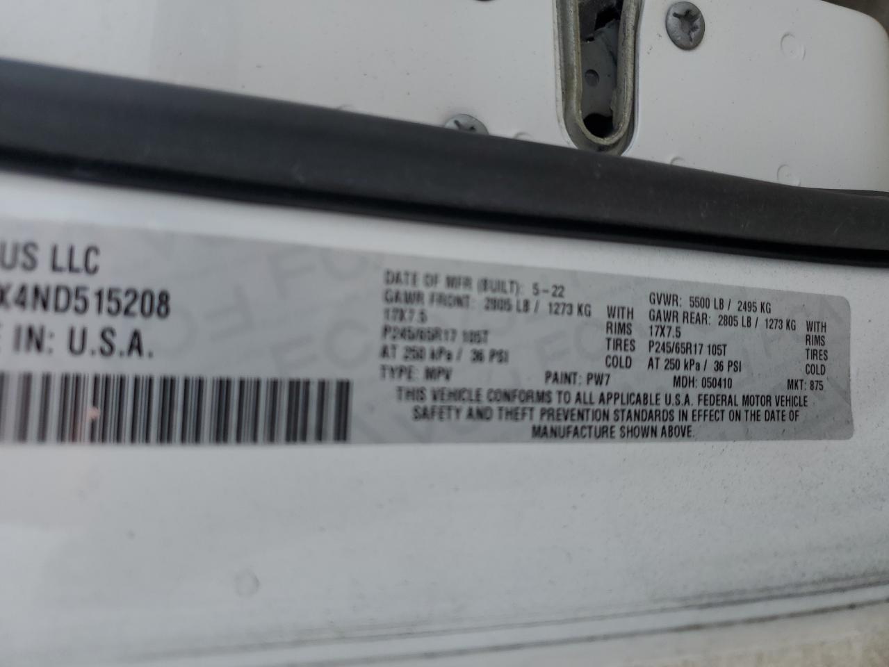 2022 JEEP CHEROKEE TRAILHAWK VIN:1C4PJMBX4ND515208