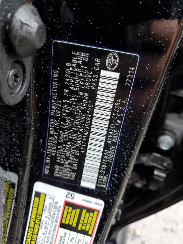 2024 TOYOTA CAMRY SE NIGHT SHADE VIN:4T1T11AK3RU841201