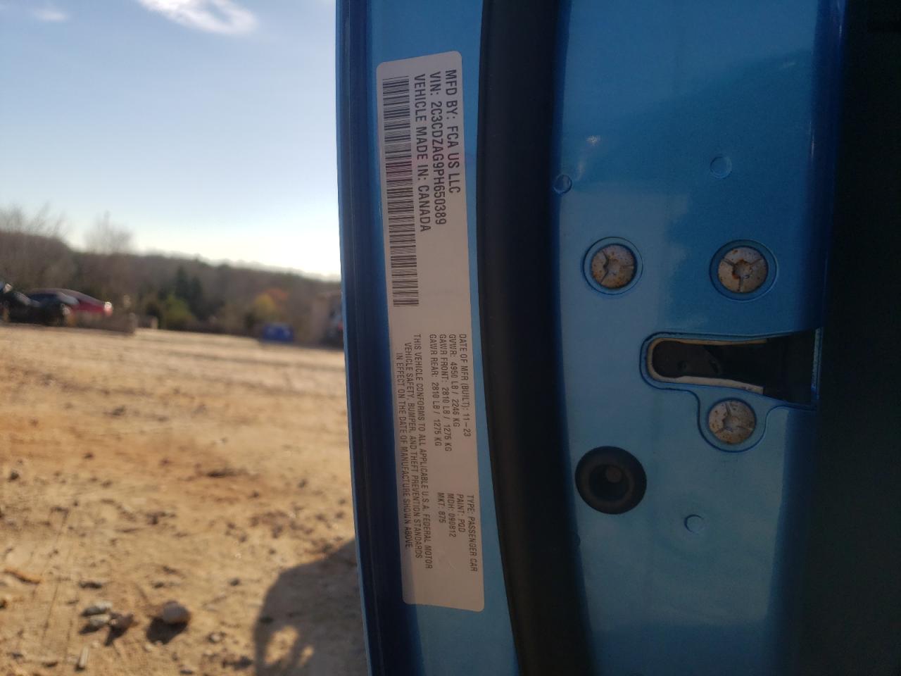 2023 DODGE CHALLENGER SXT VIN:2C3CDZAG9PH650389