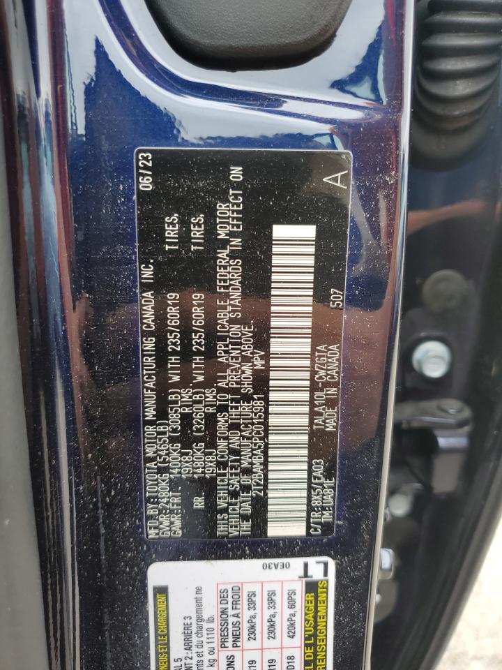 2023 LEXUS RX 350 BASE VIN:2T2BAMBA5PC015981