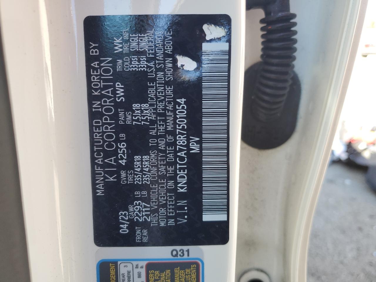 2024 KIA SELTOS SX VIN:KNDETCA78R7501054