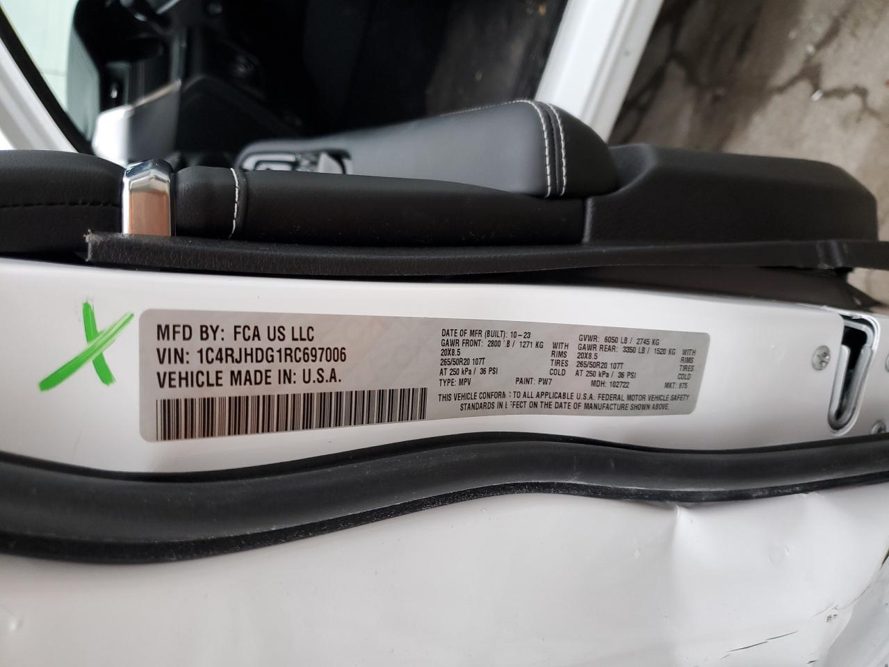 2024 JEEP GRAND CHEROKEE OVERLAND VIN:1C4RJHDG1RC697006