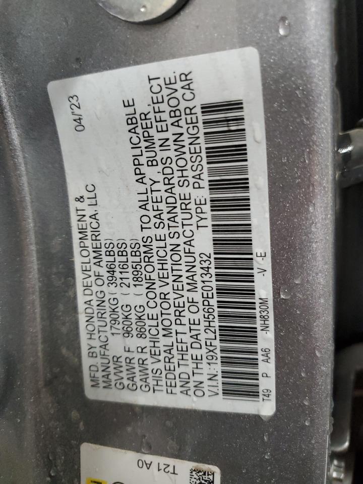 2023 HONDA CIVIC LX VIN:19XFL2H56PE013432