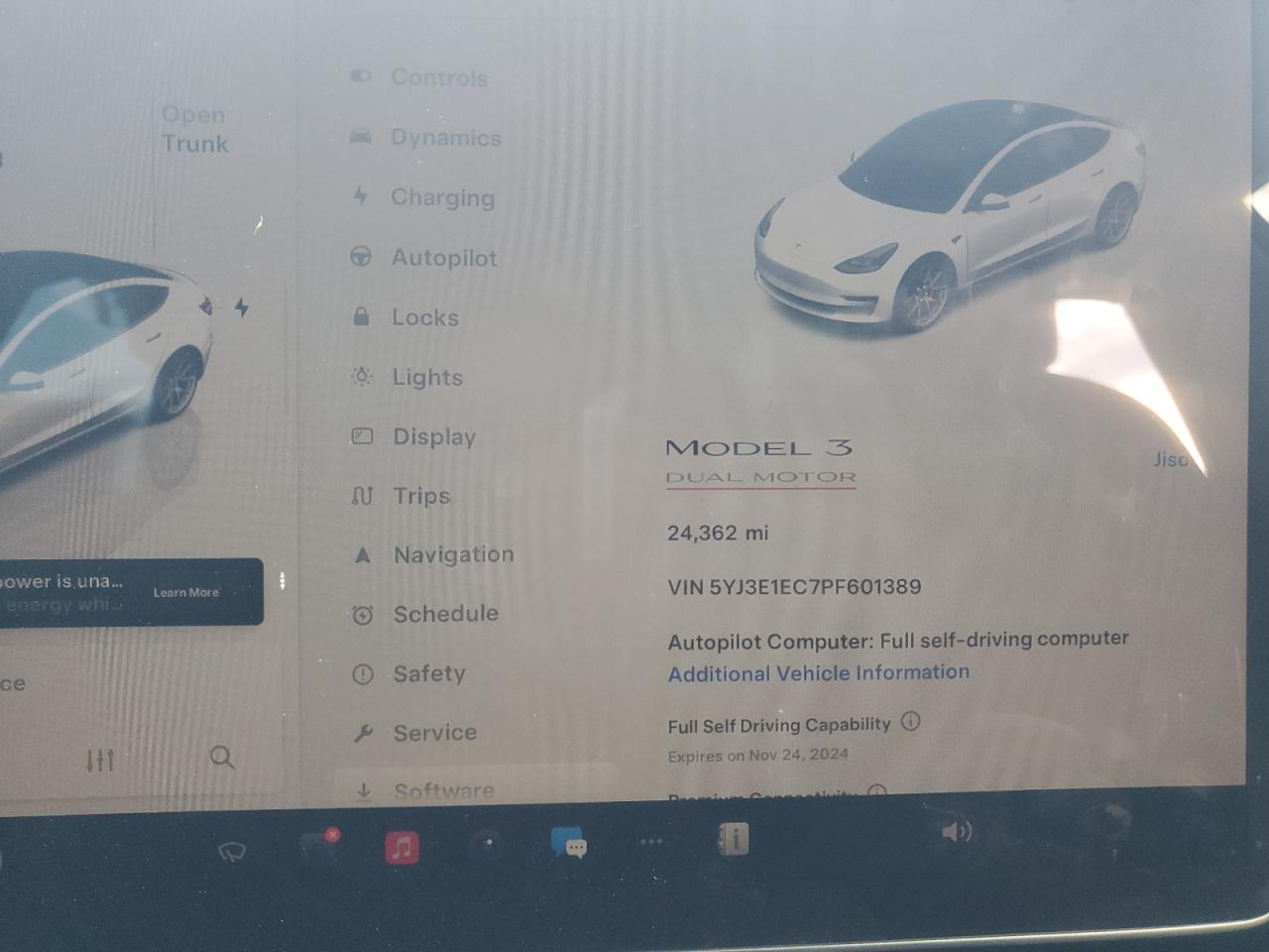 2023 TESLA MODEL 3  VIN:5YJ3E1EC7PF601389