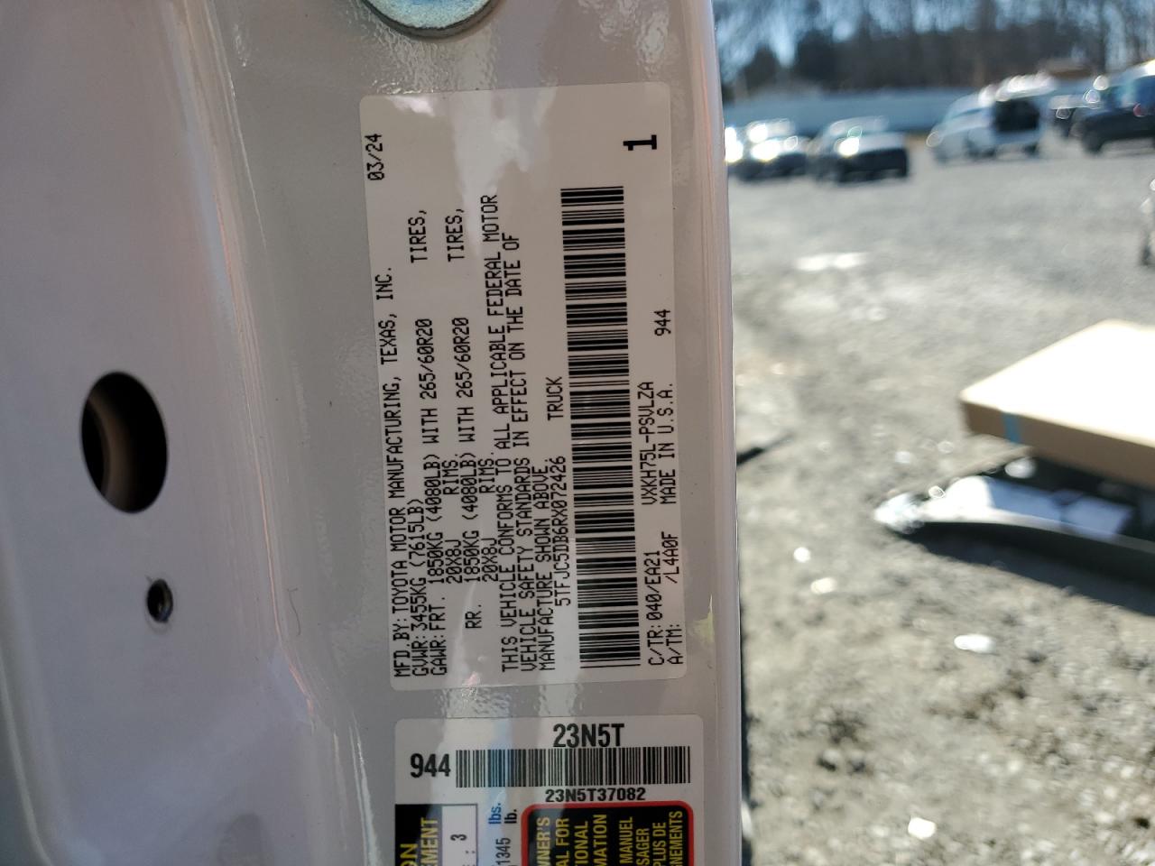 2024 TOYOTA TUNDRA CREWMAX LIMITED VIN:5TFJC5DB6RX072426