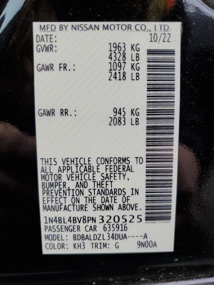 2023 NISSAN ALTIMA S VIN:1N4BL4BV8PN320525