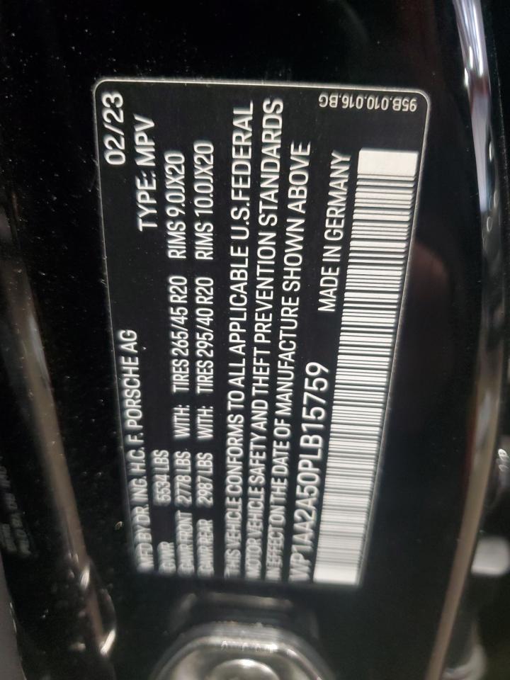 2023 PORSCHE MACAN BASE VIN:WP1AA2A50PLB15759