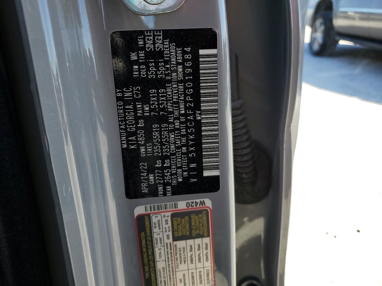 2023 KIA SPORTAGE SX PRESTIGE VIN:5XYK5CAF2PG019684