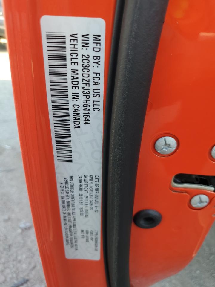 2023 DODGE CHALLENGER R/T SCAT PACK VIN:2C3CDZFJ3PH641644