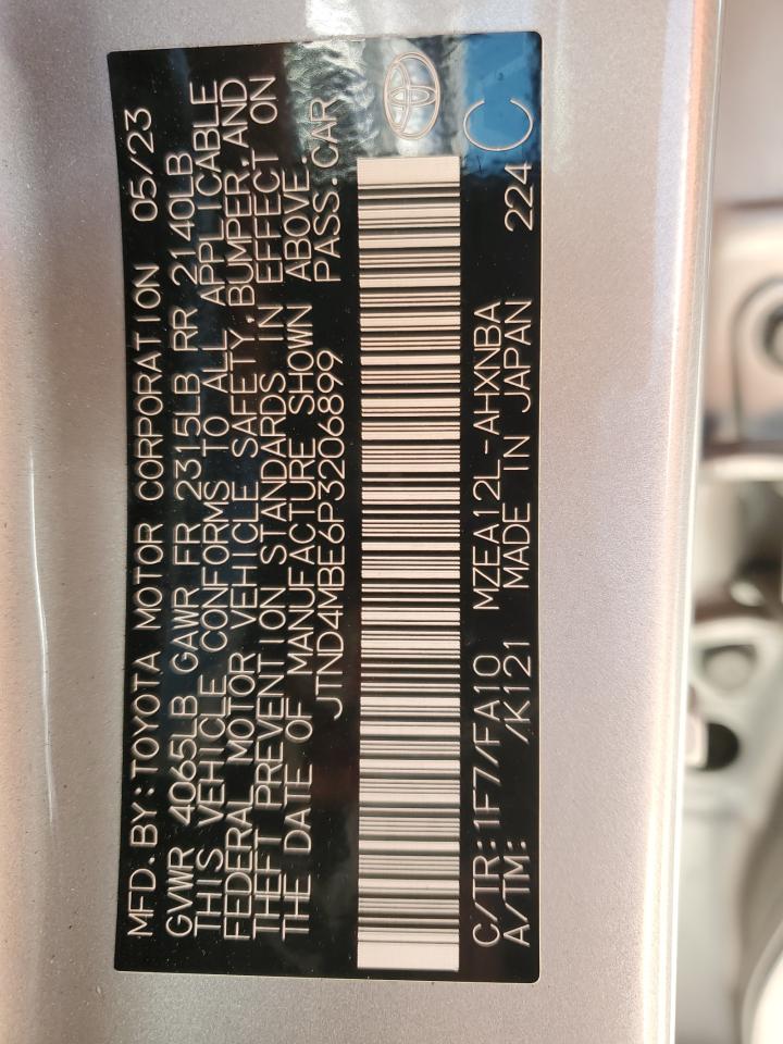 2023 TOYOTA COROLLA SE VIN:JTND4MBE6P3206899