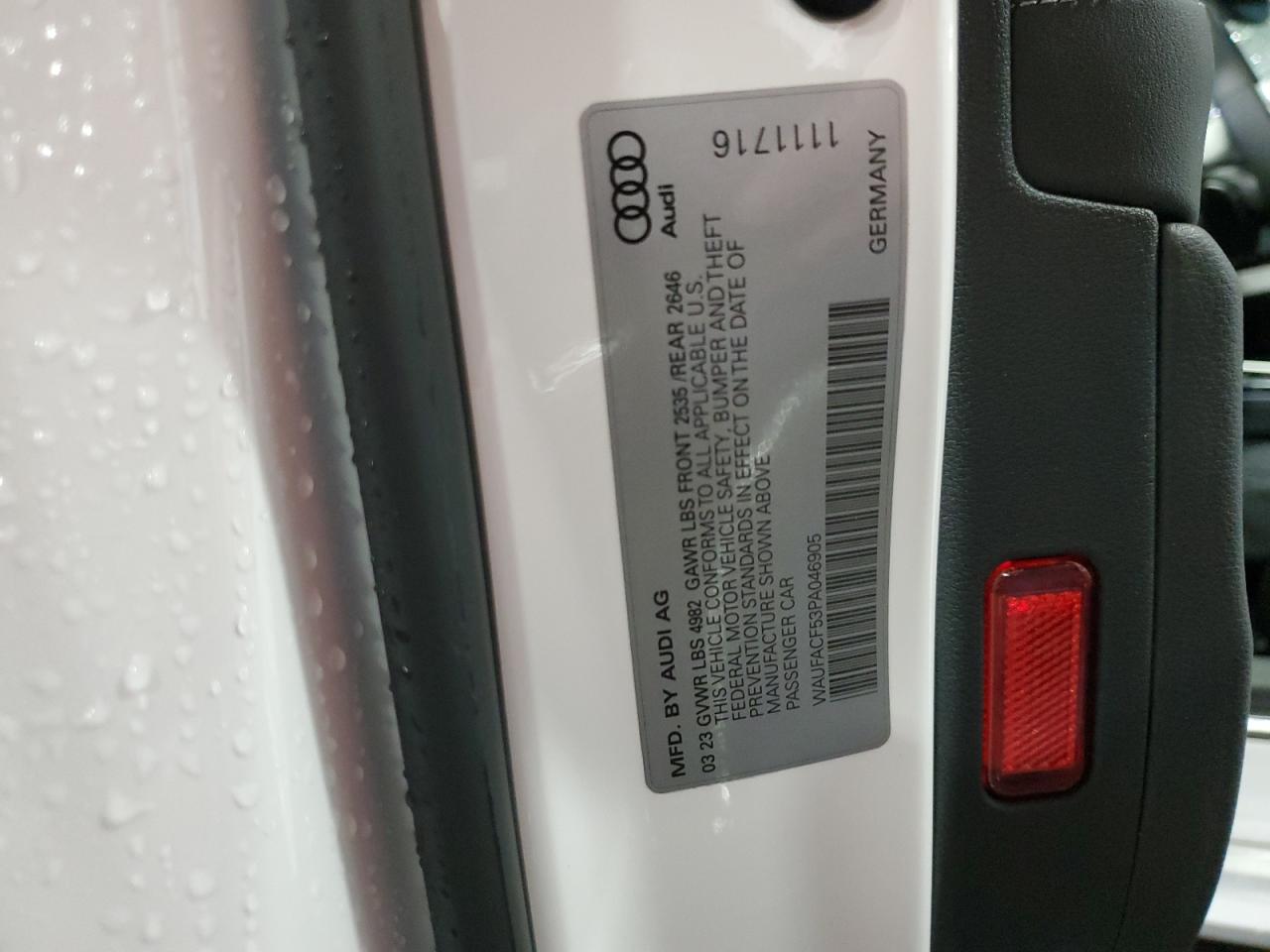 2023 AUDI A5 PREMIUM PLUS 45 VIN:WAUFACF53PA046905