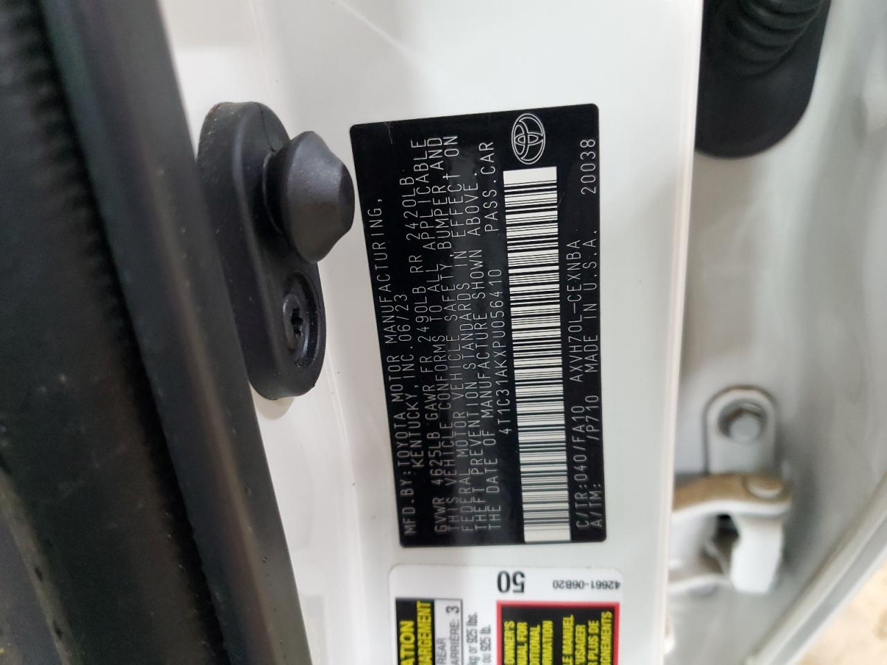 2023 TOYOTA CAMRY LE VIN:4T1C31AKXPU056410
