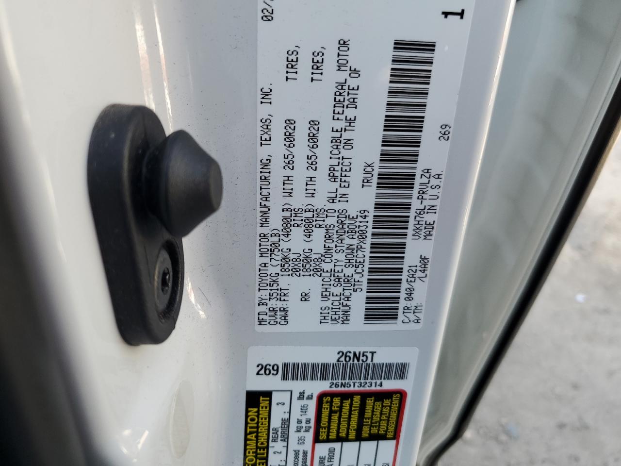 2023 TOYOTA TUNDRA CREWMAX LIMITED VIN:5TFJC5EC7PX003149