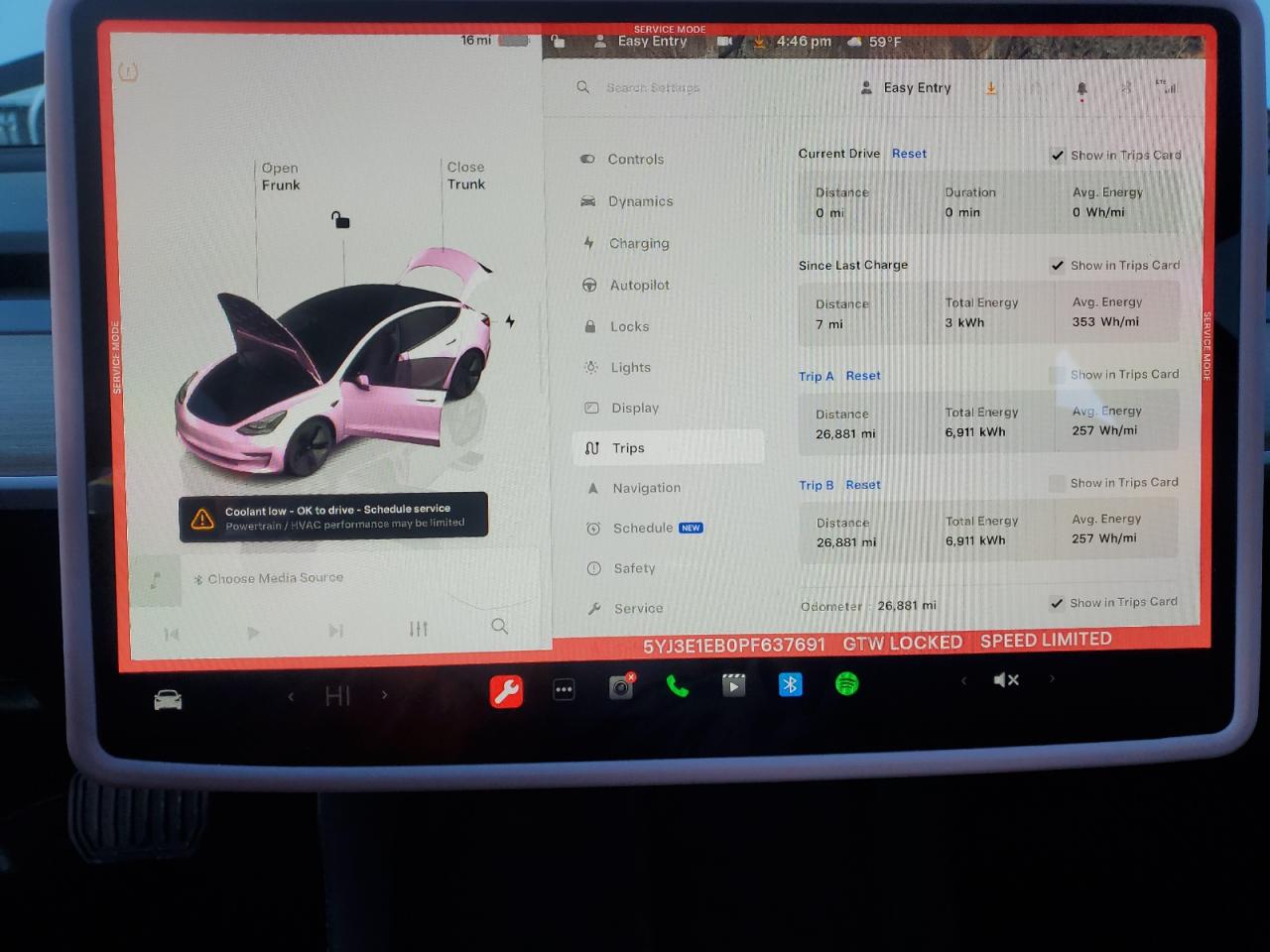 2023 TESLA MODEL 3  VIN:5YJ3E1EB0PF637691