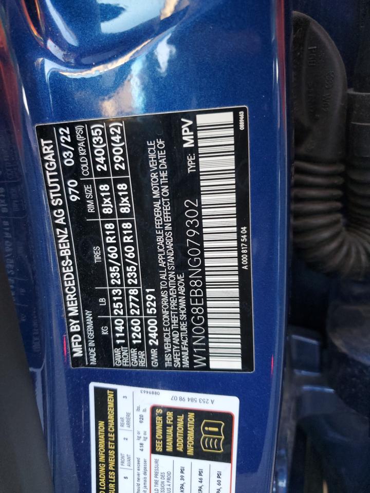 2022 MERCEDES-BENZ GLC 300 4MATIC VIN:W1N0G8EB8NG079302