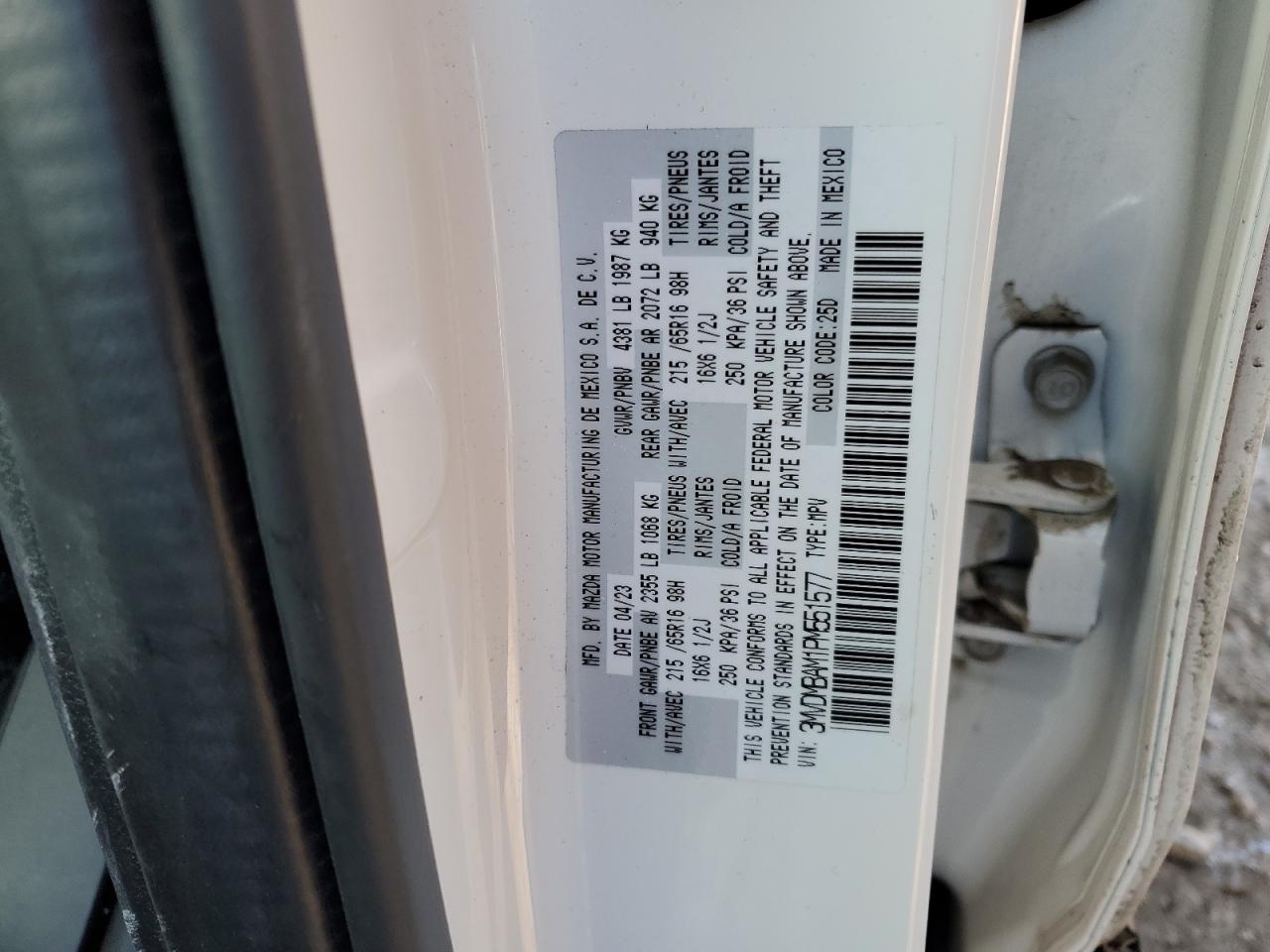 2023 MAZDA CX-30  VIN:3MVDMBAM1PM551577