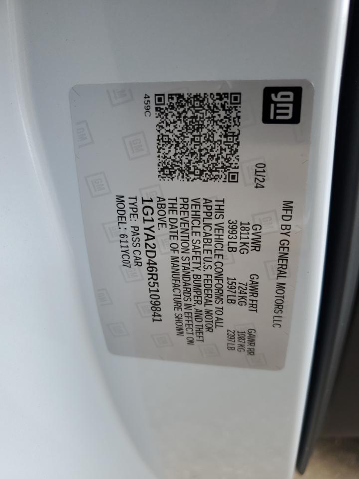 2024 CHEVROLET CORVETTE STINGRAY 1LT VIN:1G1YA2D46R5109841