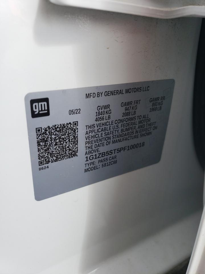 2023 CHEVROLET MALIBU LS VIN:1G1ZB5ST5PF100018