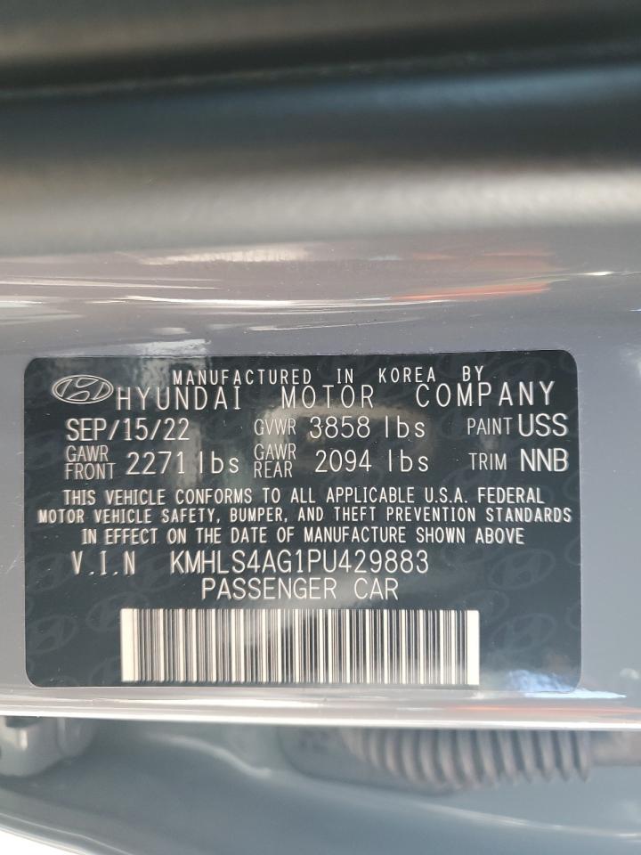 2023 HYUNDAI ELANTRA SEL VIN:KMHLS4AG1PU429883