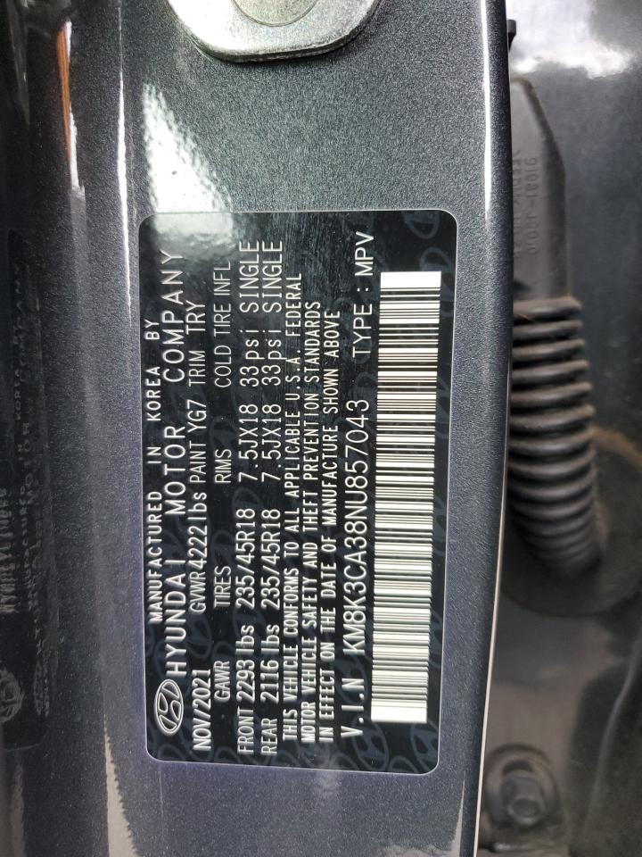 2022 HYUNDAI KONA N LINE VIN:KM8K3CA38NU857043