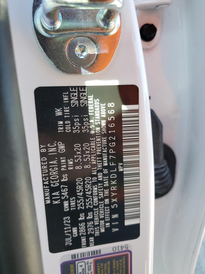 2023 KIA SORENTO SX VIN:5XYRKDLF7PG216568