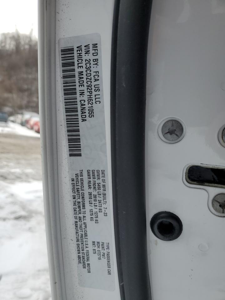 2023 DODGE CHALLENGER SRT HELLCAT VIN:2C3CDZC92PH621055