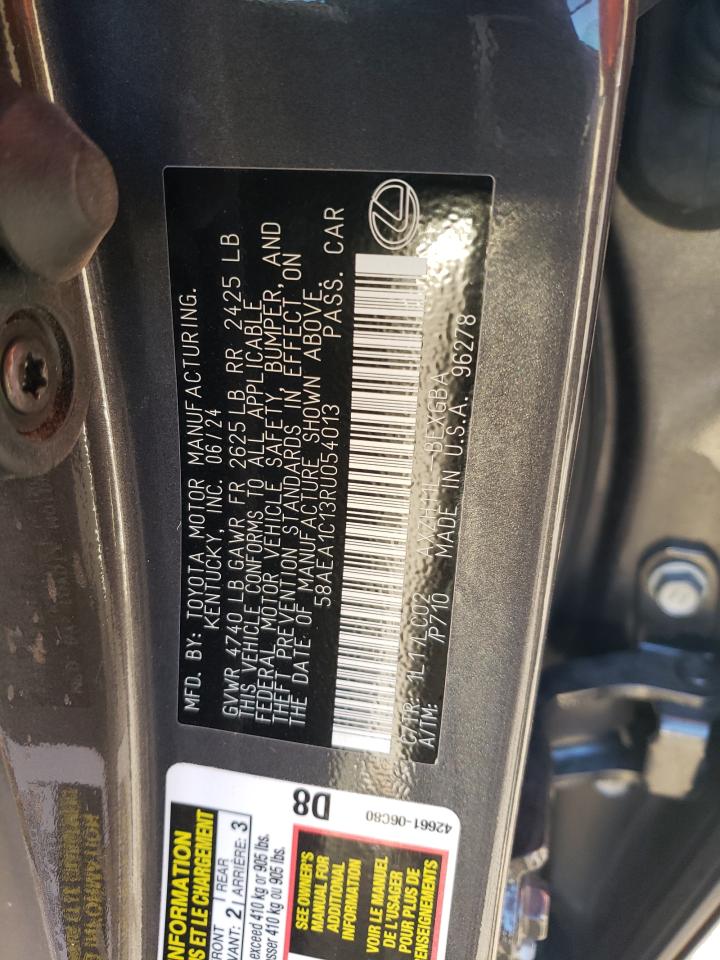2024 LEXUS ES 300H BASE VIN:58AEA1C13RU054013
