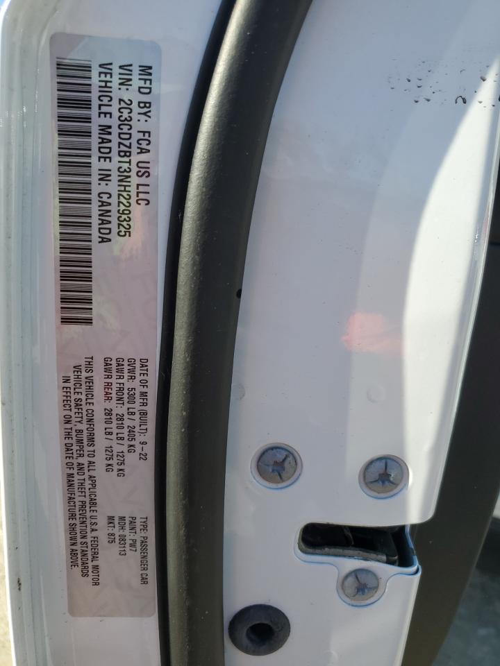 2022 DODGE CHALLENGER R/T VIN:2C3CDZBT3NH229325