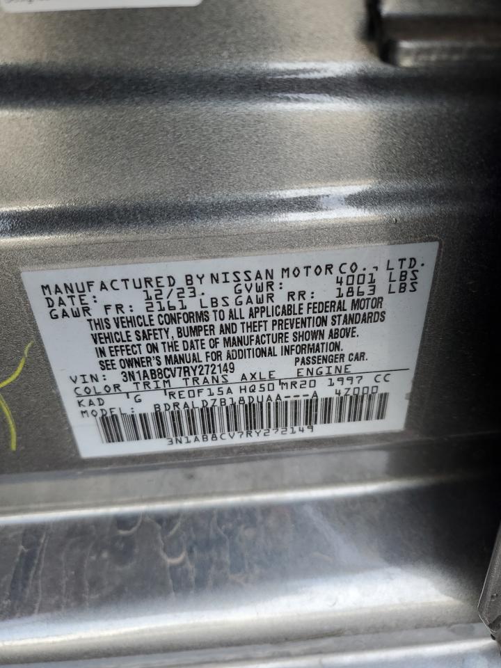 2024 NISSAN SENTRA SV VIN:3N1AB8CV7RY272149