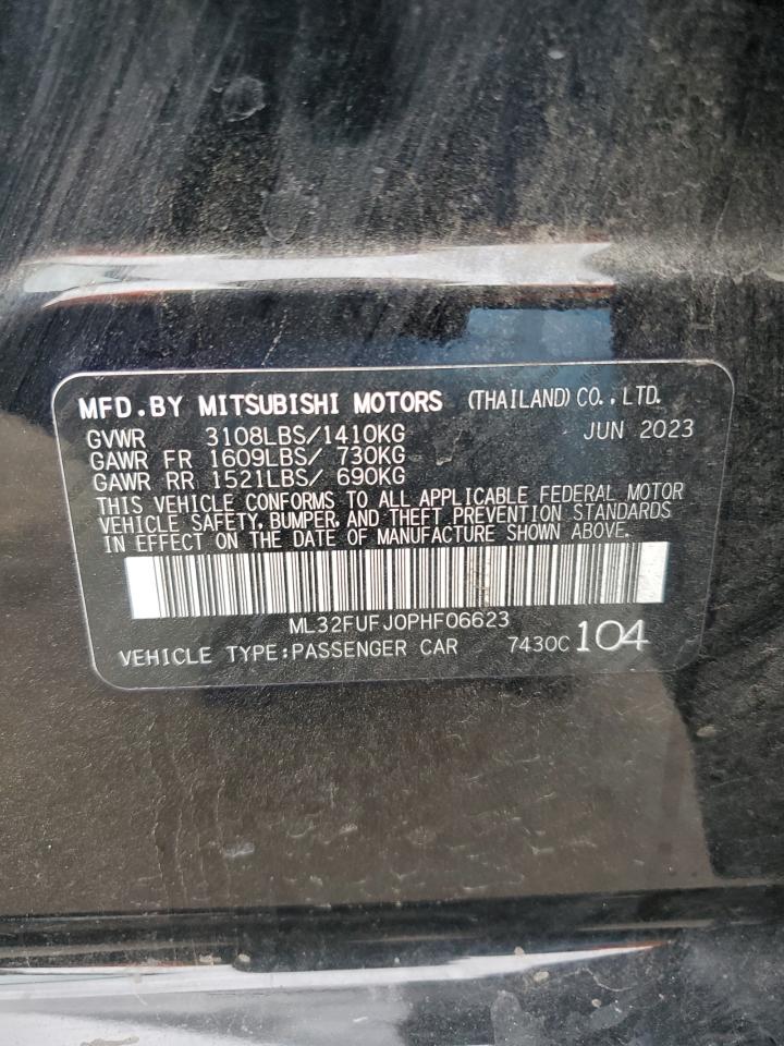 2023 MITSUBISHI MIRAGE G4 ES VIN:ML32FUFJ0PHF06623