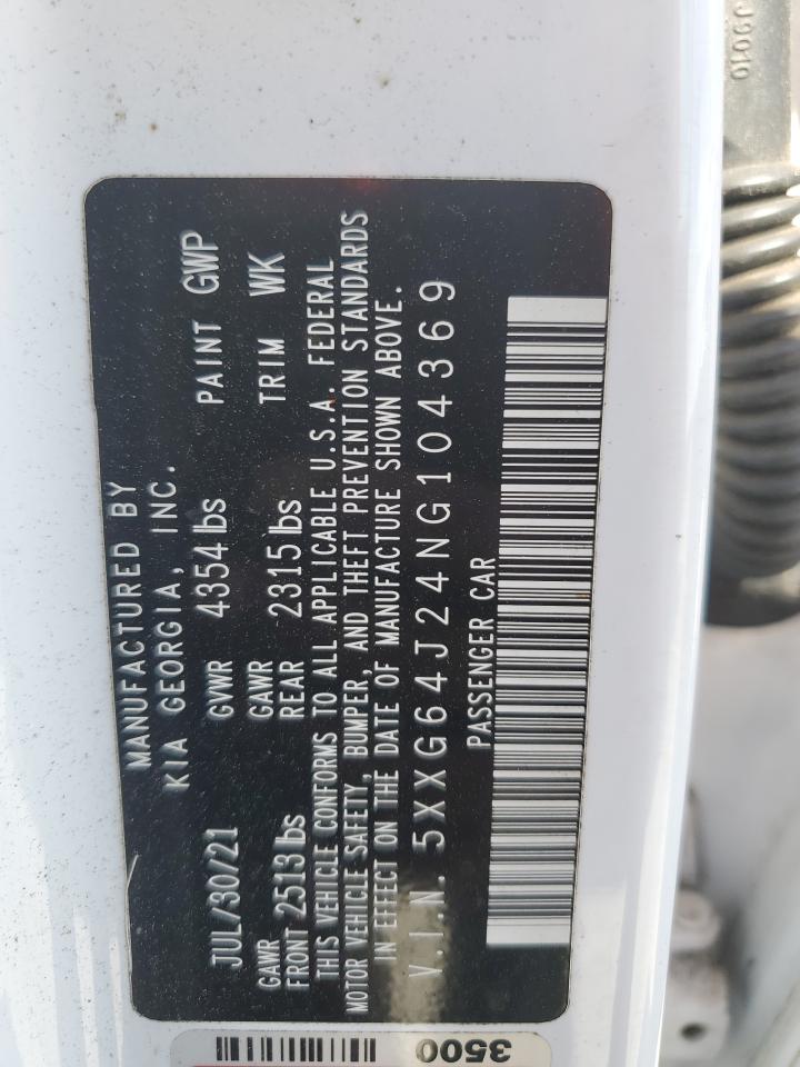 2022 KIA K5 GT LINE VIN:5XXG64J24NG104369