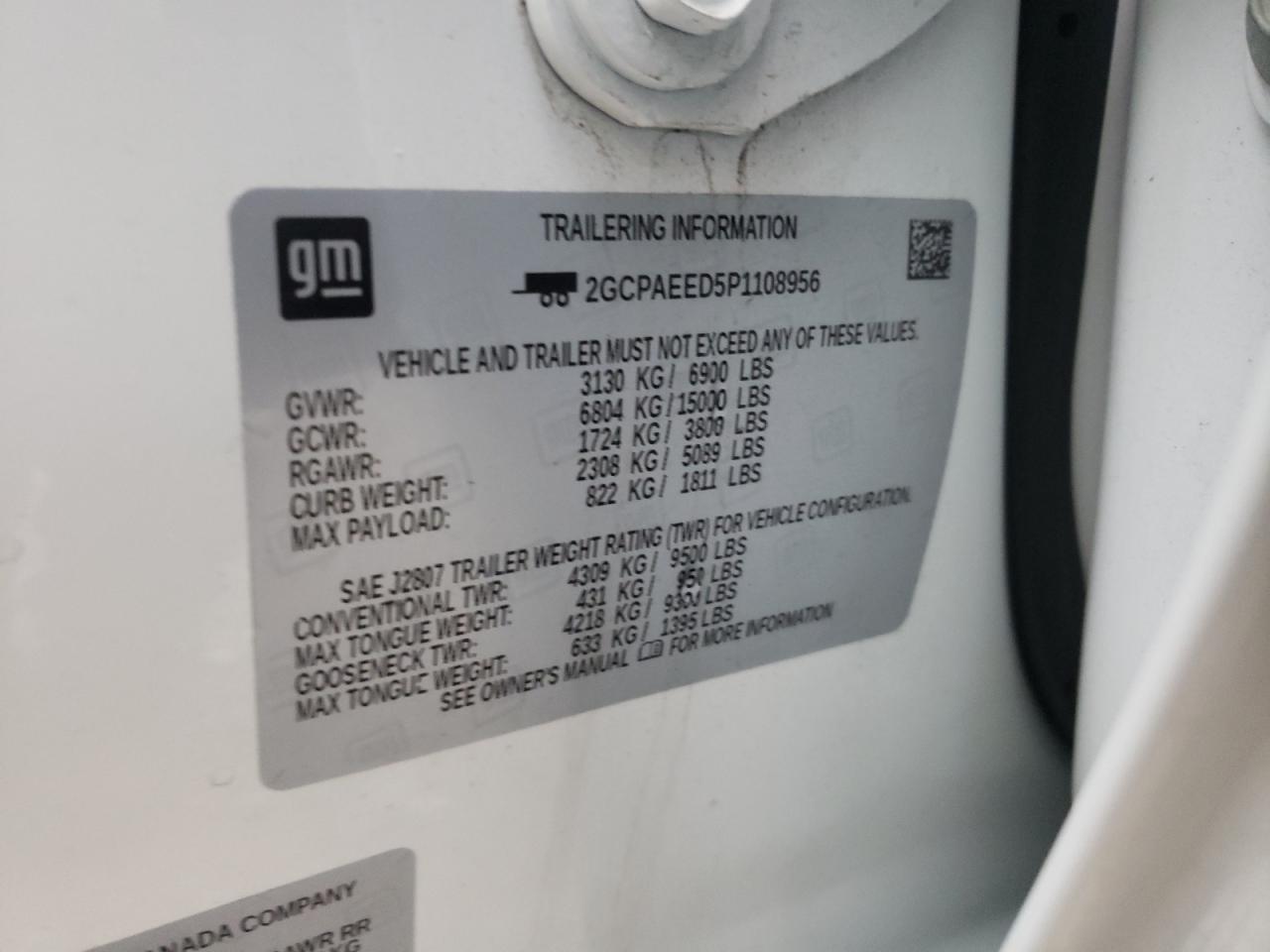 2023 CHEVROLET SILVERADO C1500 LTZ VIN:2GCPAEED5P1108956