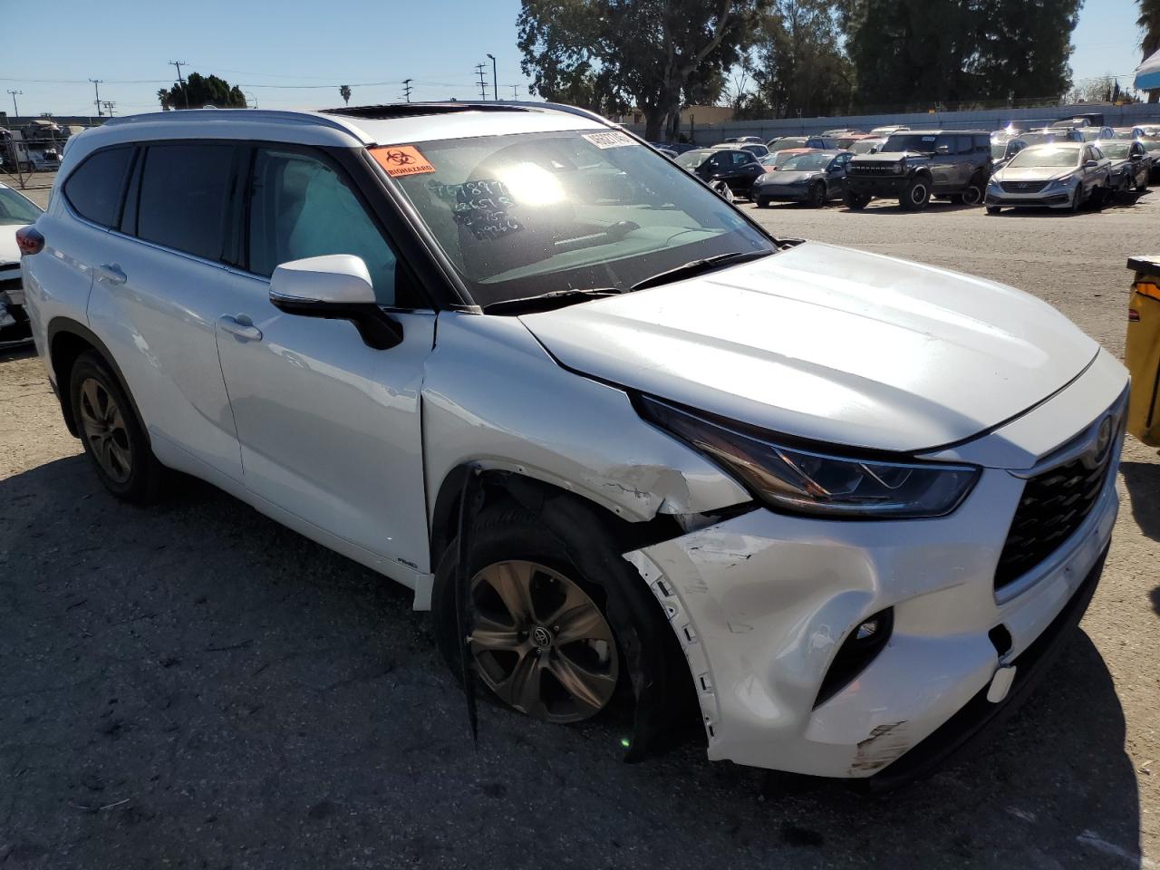 2022 TOYOTA HIGHLANDER HYBRID XLE VIN:5TDABRCH7NS542897