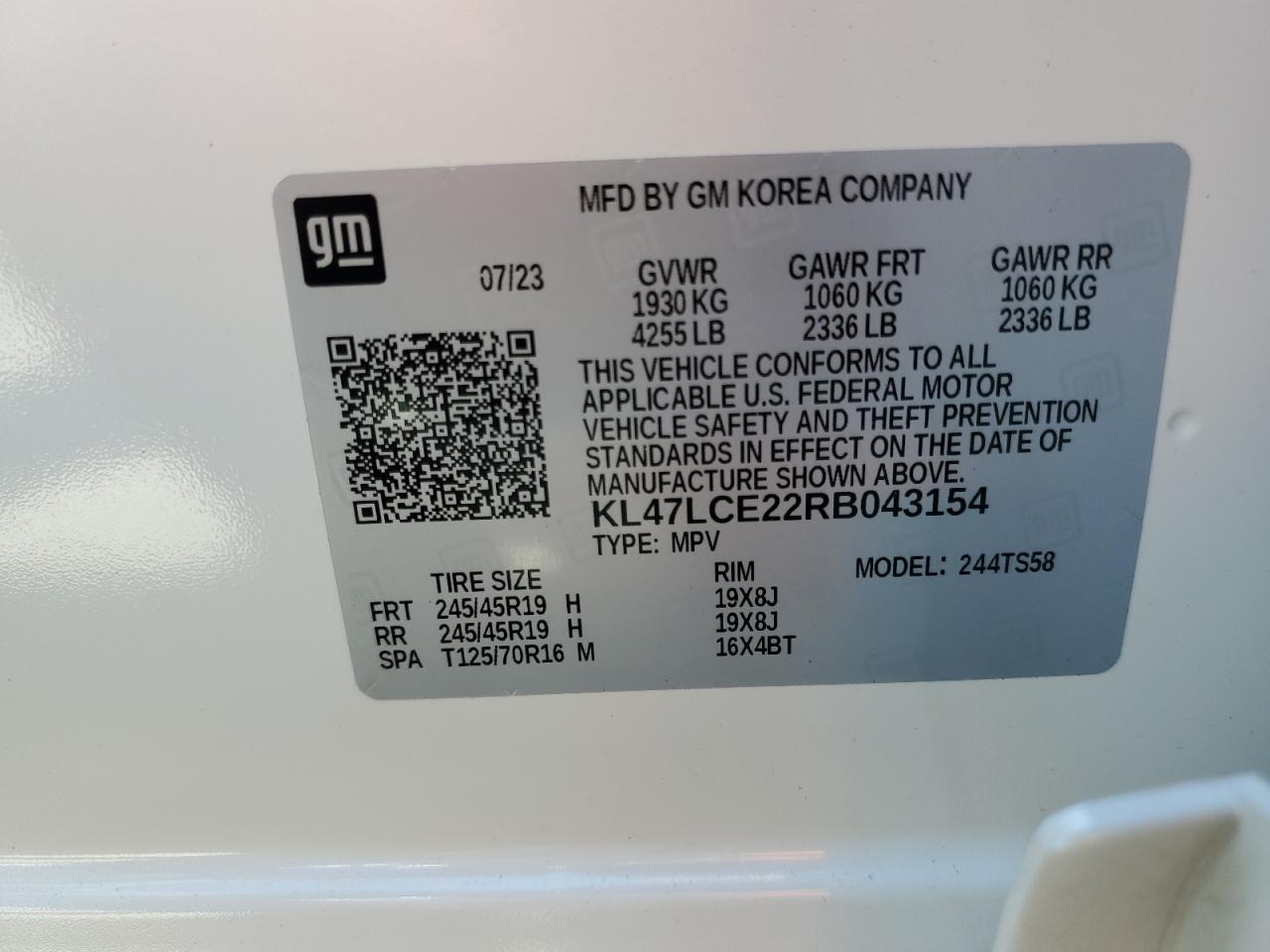 2024 BUICK ENVISTA AVENIR VIN:KL47LCE22RB043154