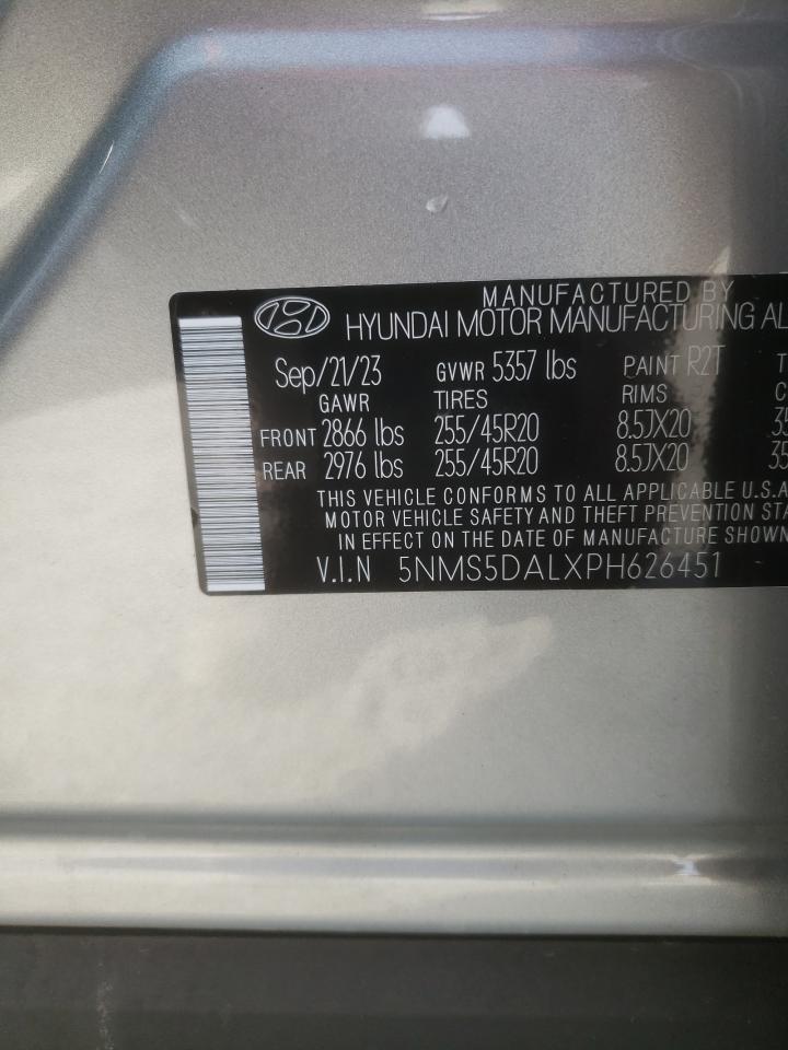 2023 HYUNDAI SANTA FE CALLIGRAPHY VIN:5NMS5DALXPH626451