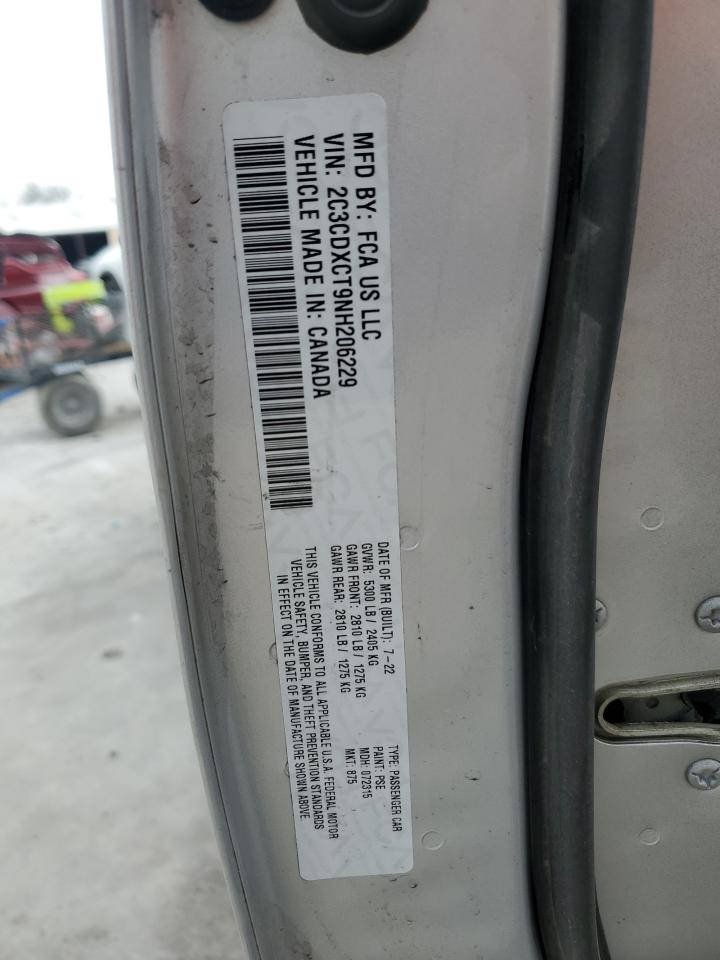 2022 DODGE CHARGER R/T VIN:2C3CDXCT9NH206229