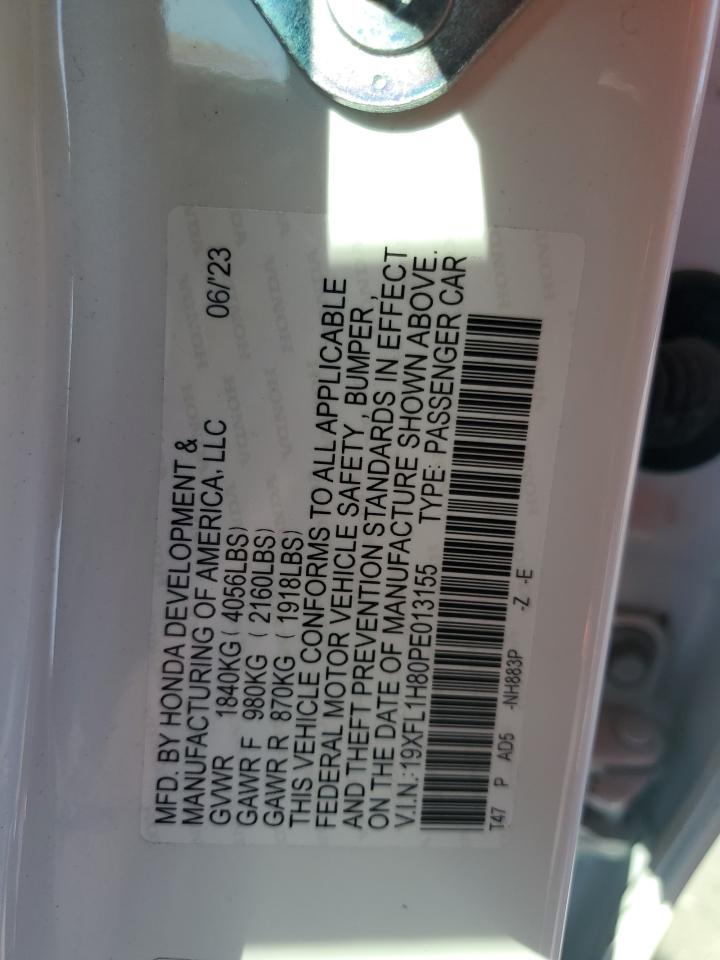 2023 HONDA CIVIC SPORT TOURING VIN:19XFL1H80PE013155