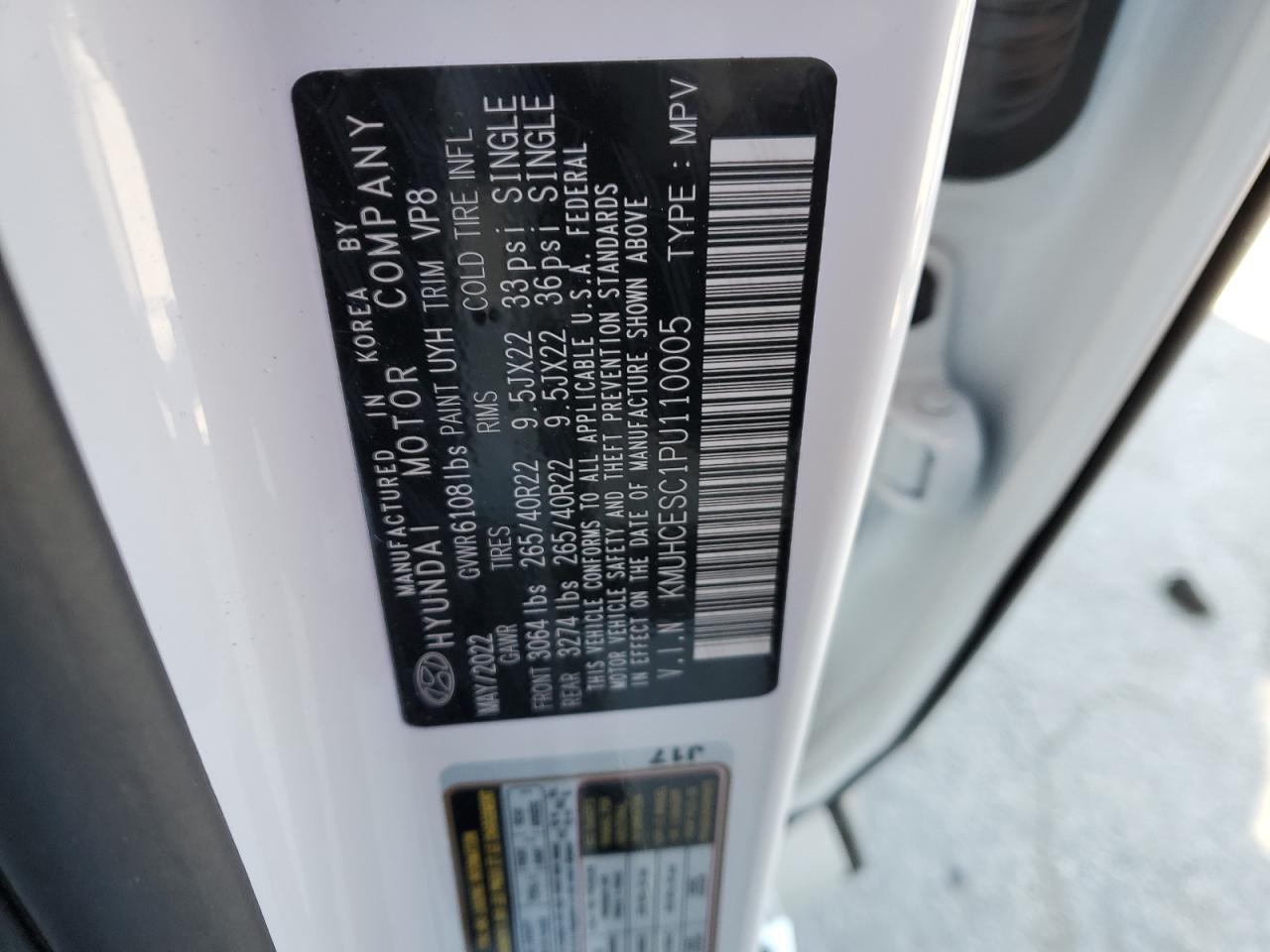 2023 GENESIS GV80 BASE VIN:KMUHCESC1PU110005