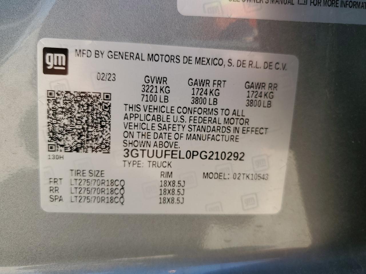 2023 GMC SIERRA K1500 AT4X VIN:3GTUUFEL0PG210292